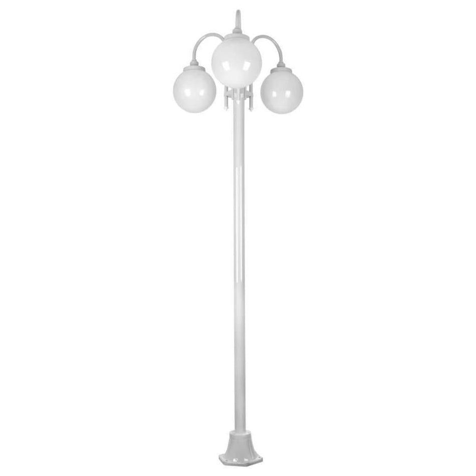 GT-1003 Lisbon - Triple Sphere Curved Arms Plain Post - White