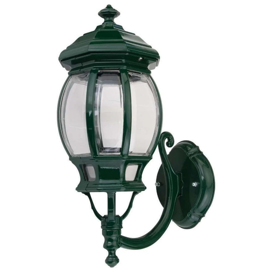 GT-1031 Vienna Curved Arm Upward Wall Light - Powder Coated Finish / B22 - Green