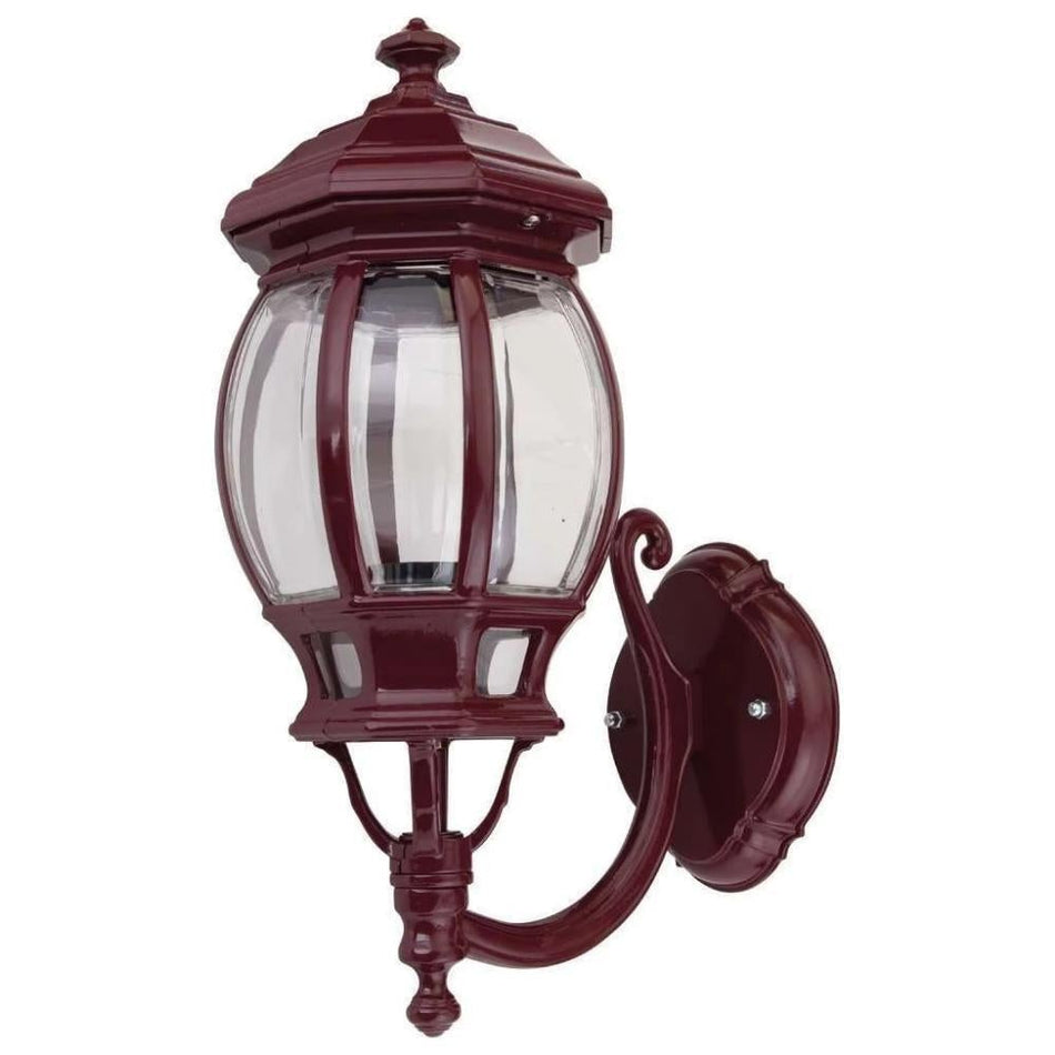 GT-1031 Vienna Curved Arm Upward Wall Light - Powder Coated Finish / B22 - Burgundy