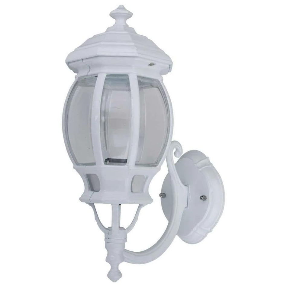 GT-1031 Vienna Curved Arm Upward Wall Light - Powder Coated Finish / B22 - White