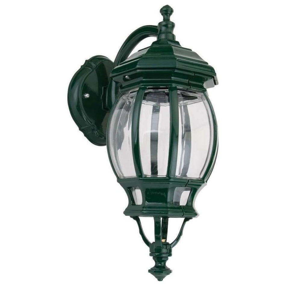 GT-1032 Vienna Curved Arm Downward Wall Light - Powder Coated Finish / B22 - Green