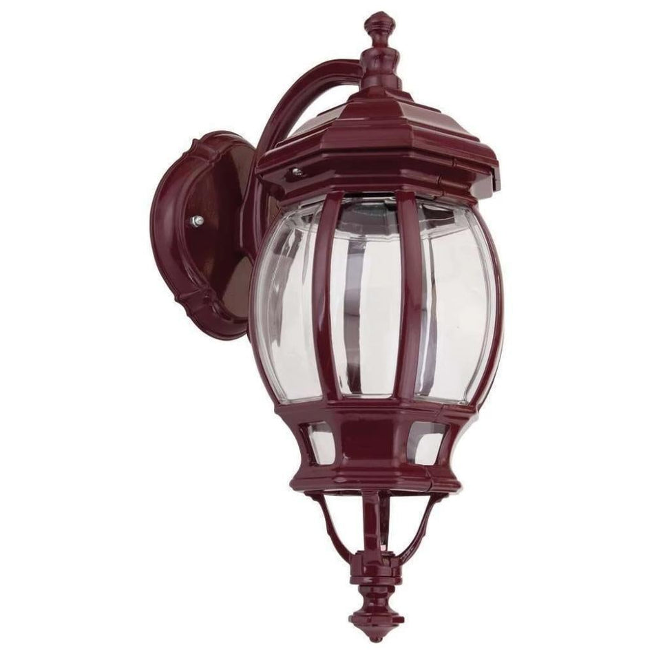 GT-1032 Vienna Curved Arm Downward Wall Light - Powder Coated Finish / B22 - Burgundy