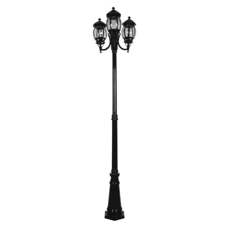 GT-1045 Vienna - Three Head Curved Arm Tall Post - Black