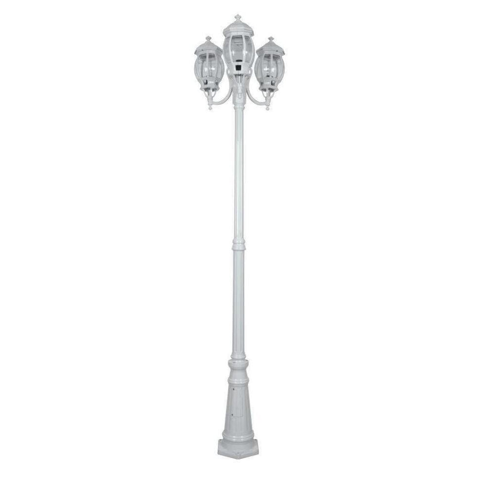 GT-1045 Vienna - Three Head Curved Arm Tall Post - White