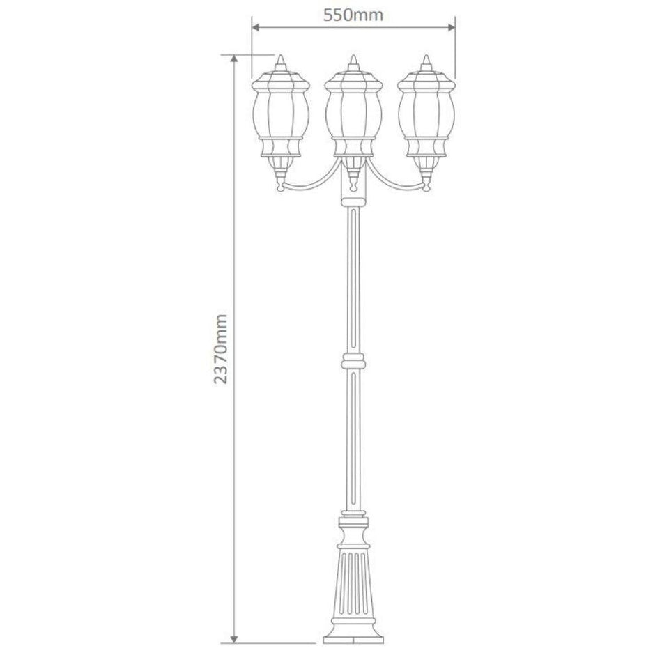 GT-1045 Vienna - Three Head Curved Arm Tall Post - Beige