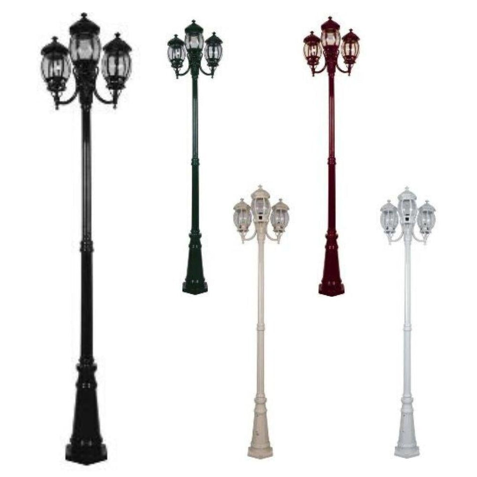 GT-1045 Vienna - Three Head Curved Arm Tall Post - Black