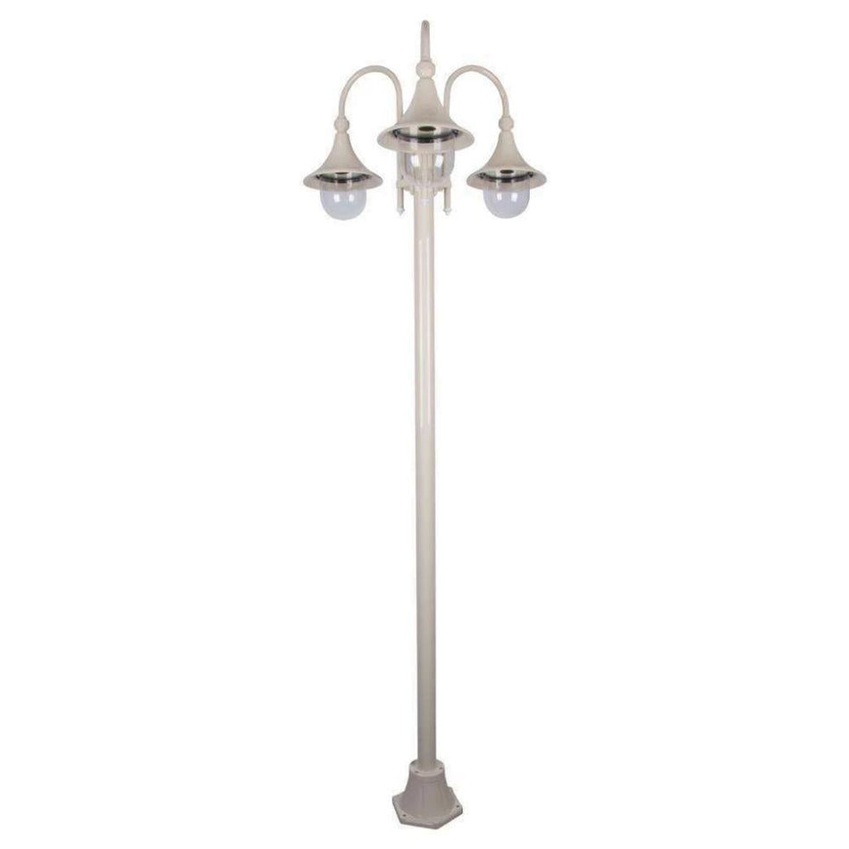 GT-1064 Monaco Triple Head Tall Plain Post - Powder Coated Finish / E27 - Beige