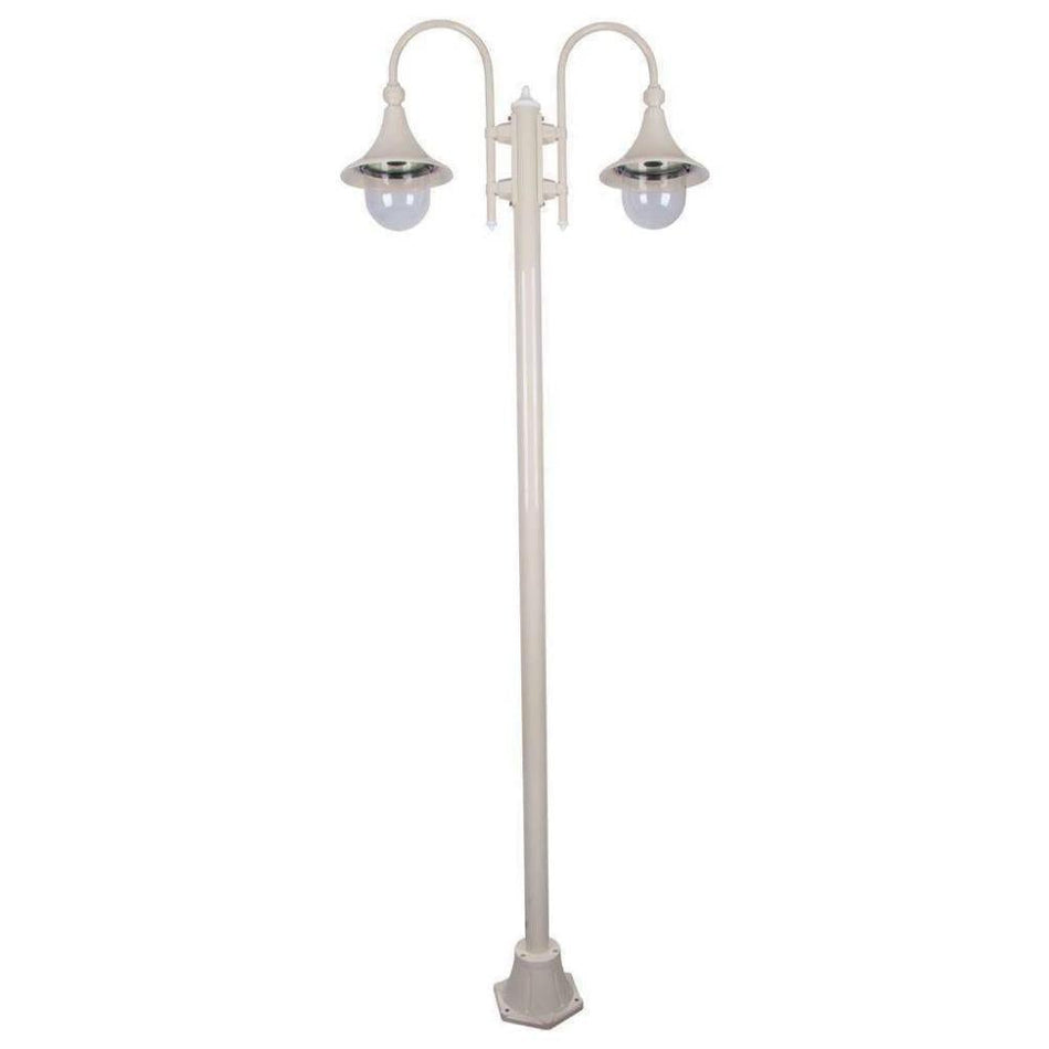 GT-1066 Monaco Twin Head Plain Post - Powder Coated Finish / E27 - Beige
