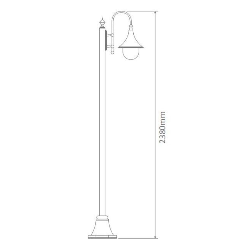 GT-1068 Monaco Single Head Plain Post - Powder Coated Finish / E27 - Beige
