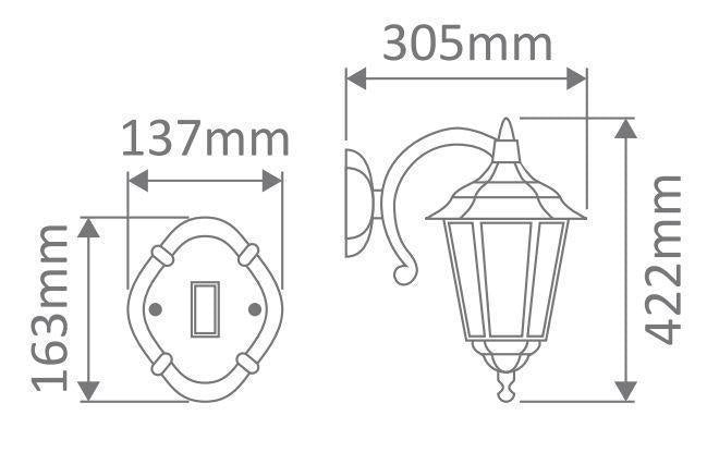 GT-1074 Chester Downward Wall Light - Powder Coated Finish / B22 - Beige