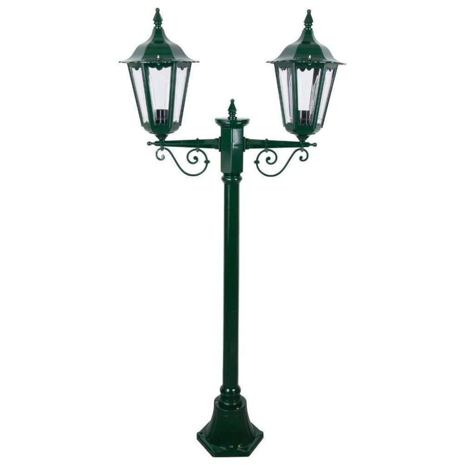 GT-135 Chester Twin Head Short Post Light - Powder Coated Finish / B22 - Green