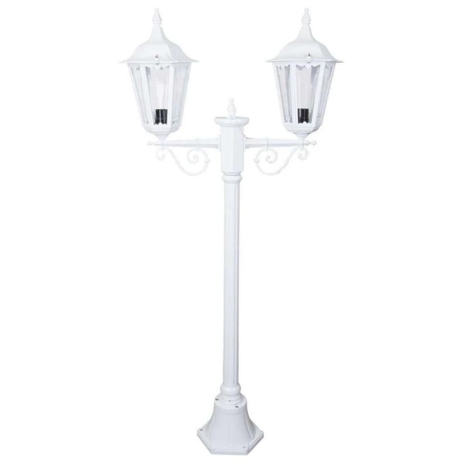 GT-135 Chester Twin Head Short Post Light - Powder Coated Finish / B22 - White
