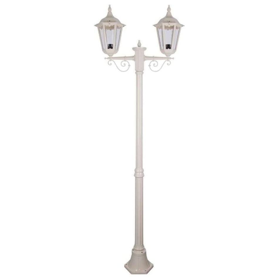 GT-137 Chester Twin Head Medium Post Light - Powder Coated Finish / B22 - Beige
