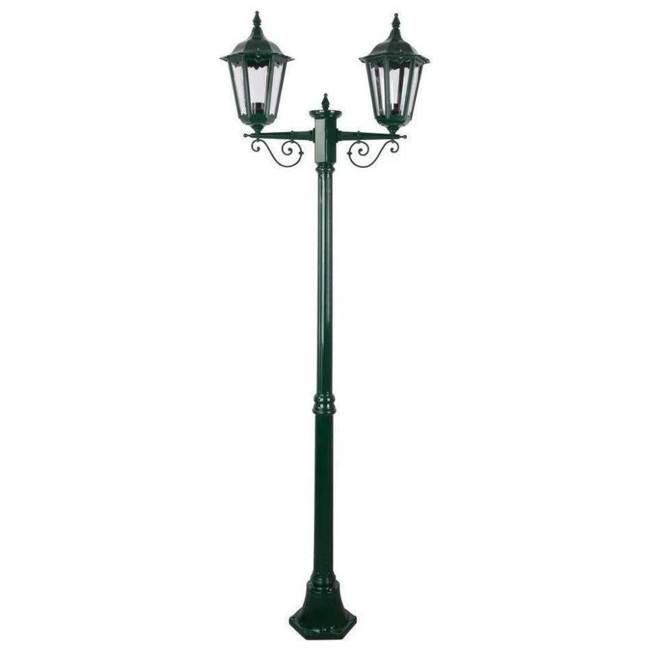 GT-137 Chester Twin Head Medium Post Light - Powder Coated Finish / B22 - Green