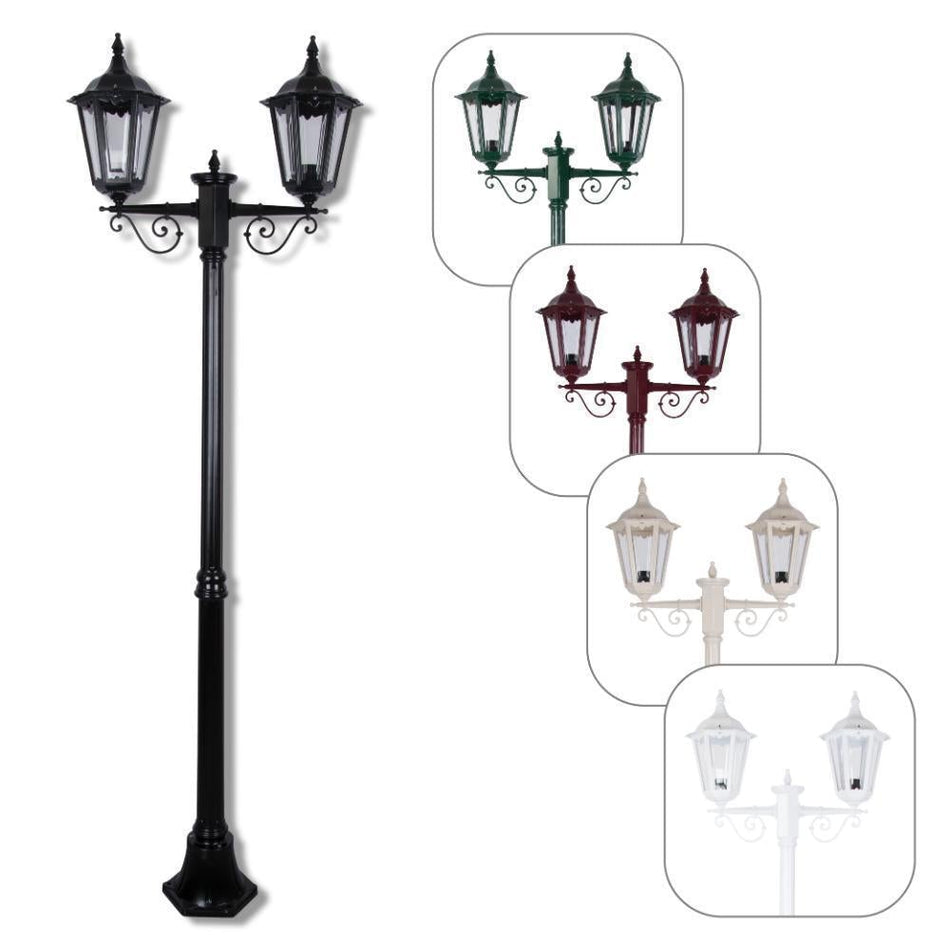 GT-137 Chester Twin Head Medium Post Light - Powder Coated Finish / B22 - Beige