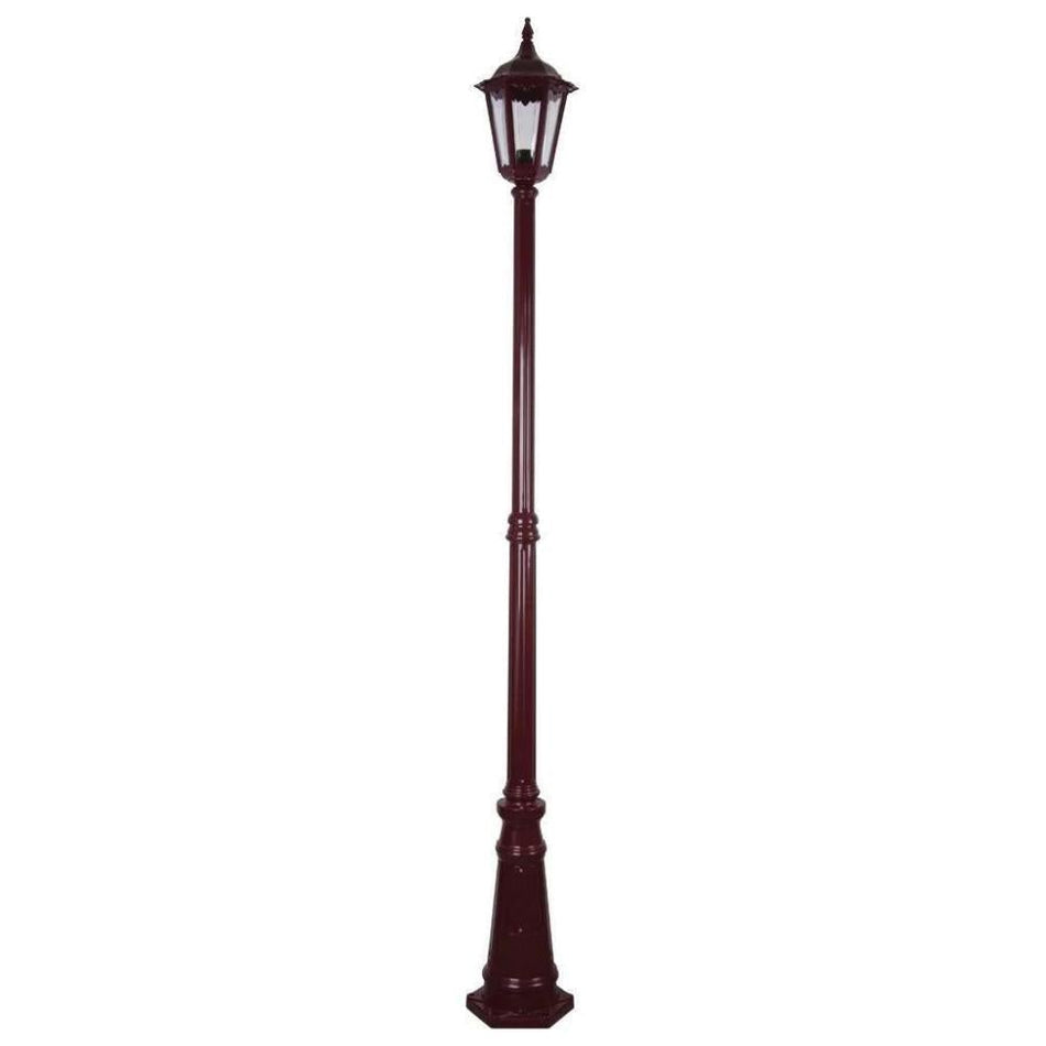 GT-138 Chester Single Head Tall Post Light - Powder Coated Finish / B22 - Burgundy