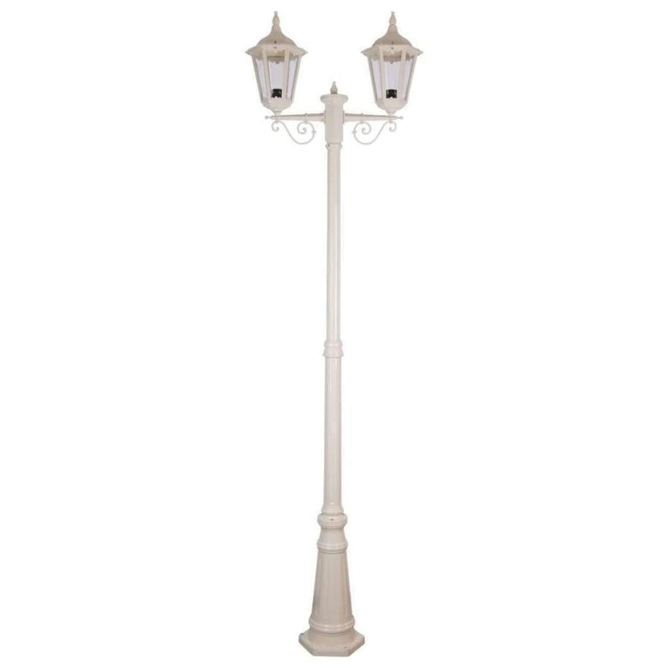 GT-140 Chester Twin Head Tall Post Light - Powder Coated Finish / B22 - Beige