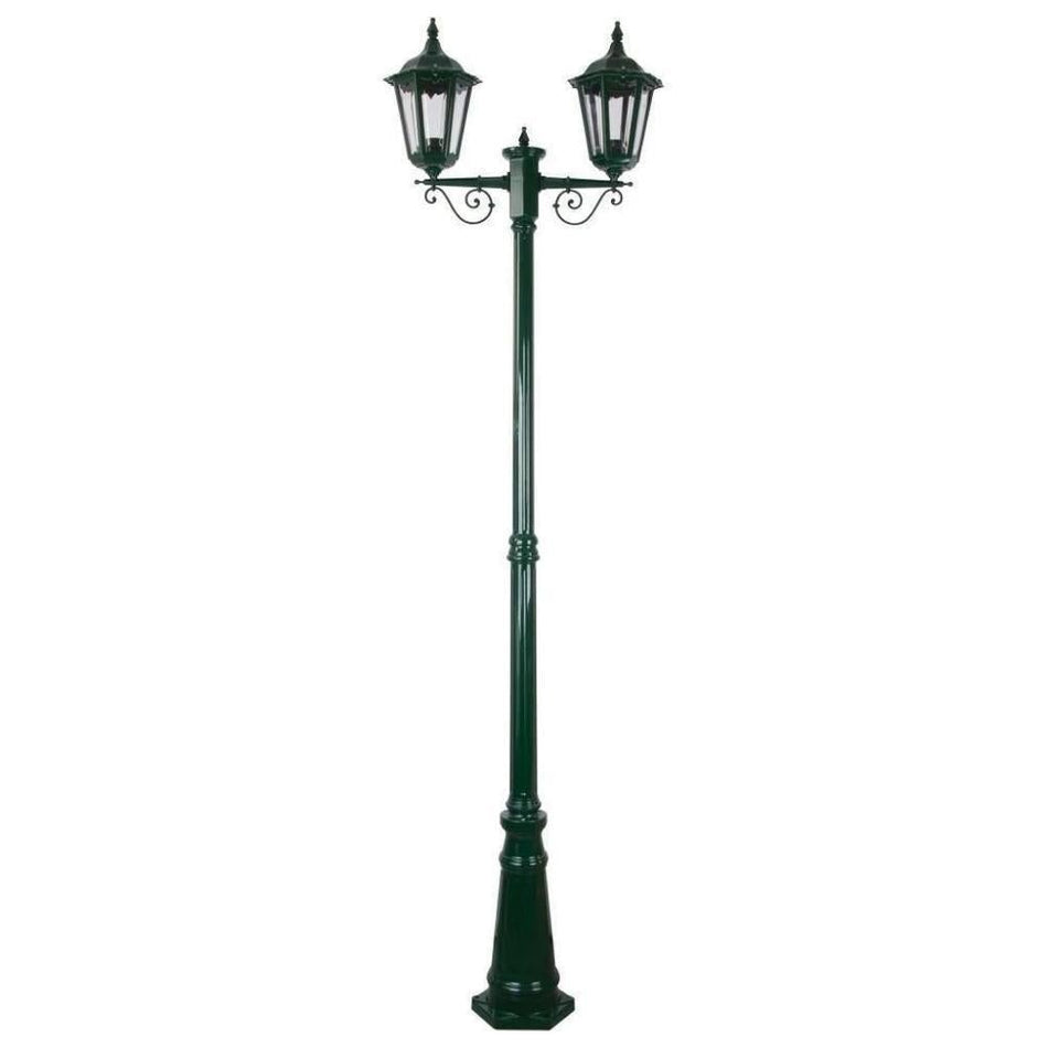 GT-140 Chester Twin Head Tall Post Light - Powder Coated Finish / B22 - Green