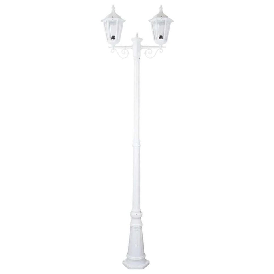 GT-140 Chester Twin Head Tall Post Light - Powder Coated Finish / B22 - White