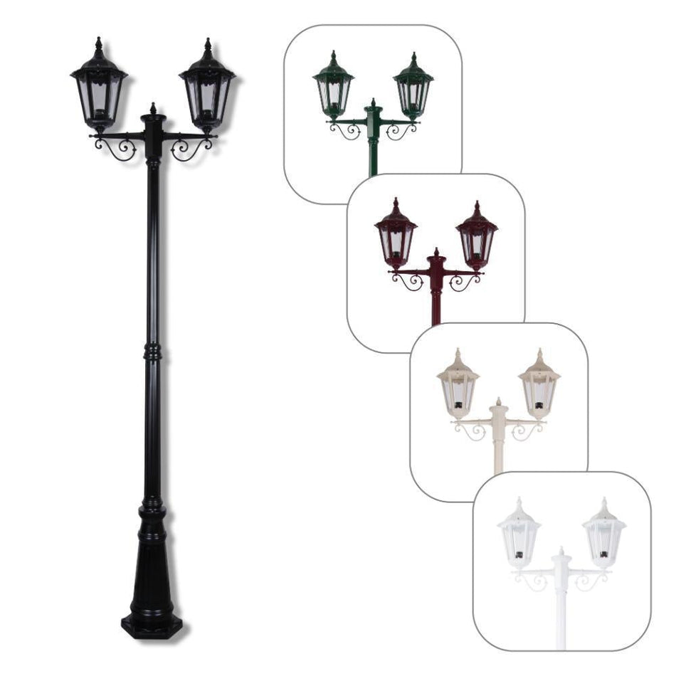 GT-140 Chester Twin Head Tall Post Light - Powder Coated Finish / B22 - Beige