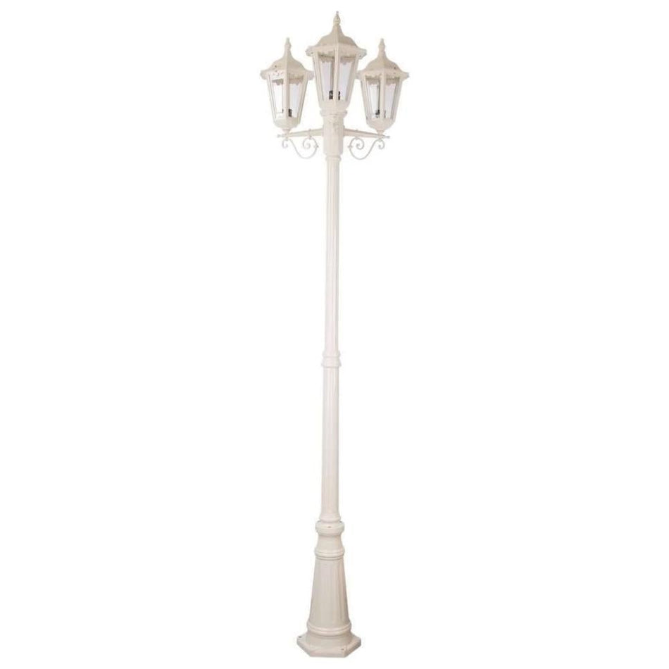 GT-142 Chester Three Head Tall Post Light - Powder Coated Finish / B22 - Beige