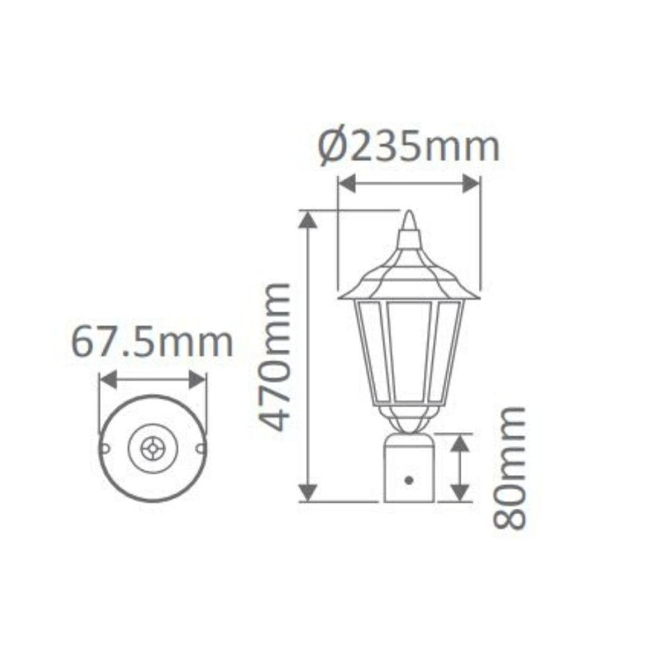 GT-149 Chester Post Top Light - Powder Coated Finish / B22 - White