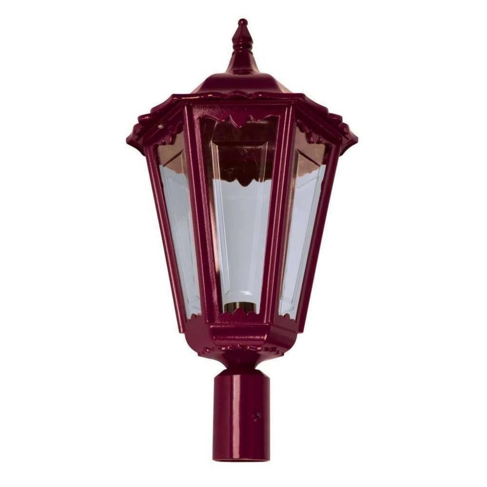 GT-166 Chester Large Post Top Light - Powder Coated Finish / B22 - Burgundy