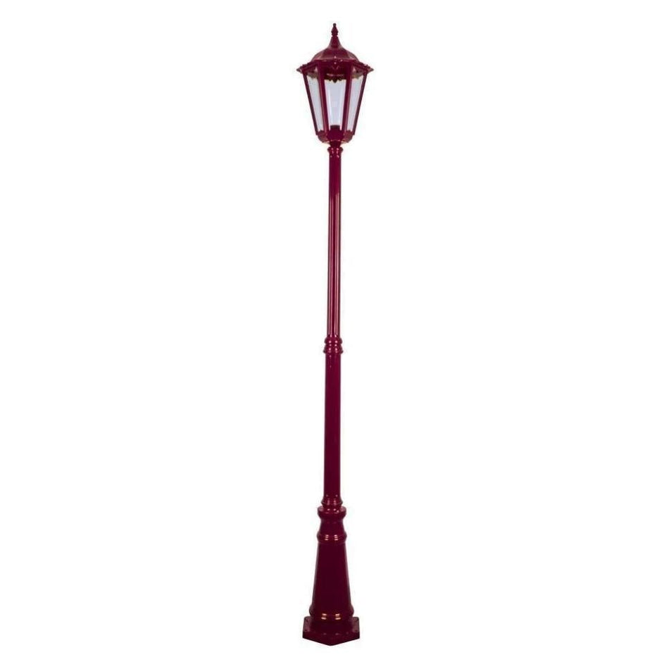 GT-168 Chester Large Single Head Tall Post Light - Powder Coated Finish / B22 - Burgundy