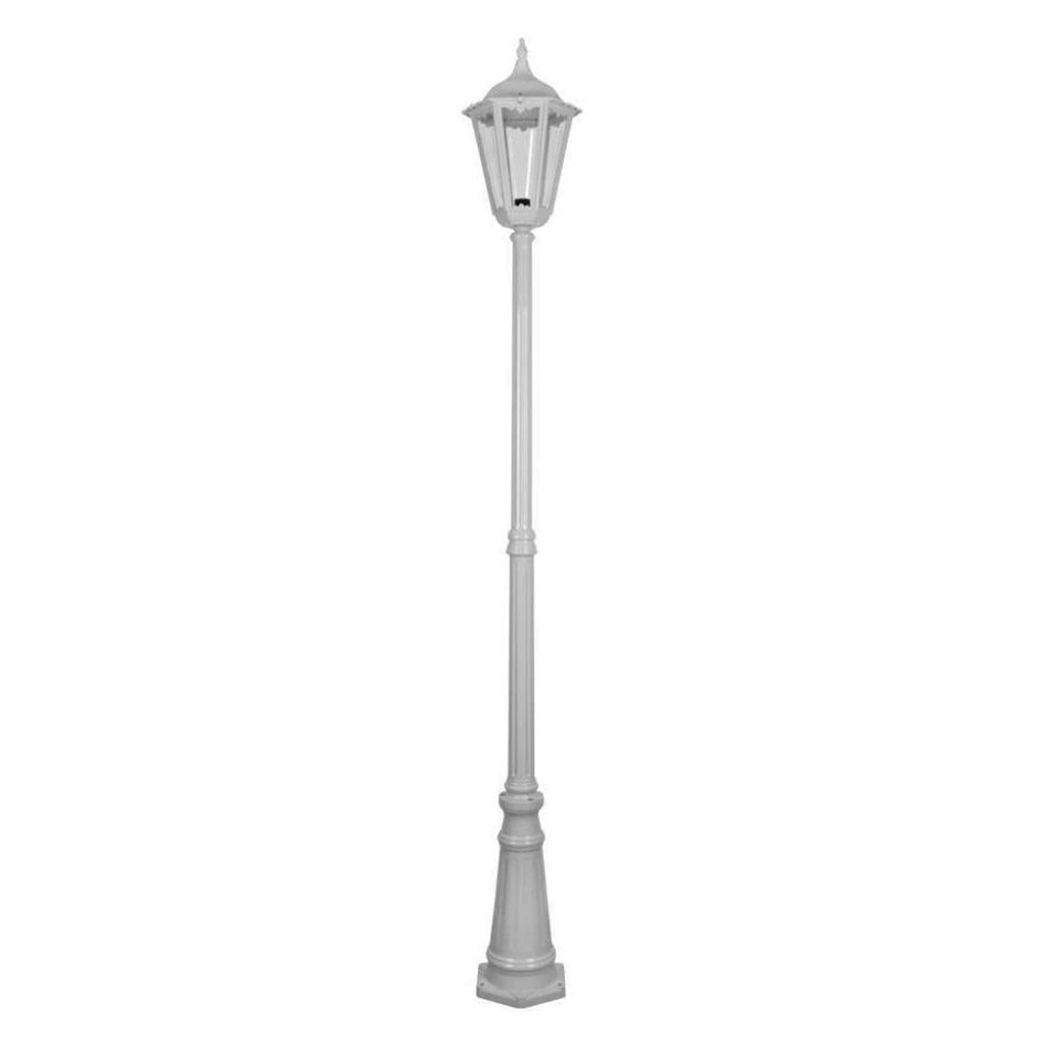 GT-168 Chester Large Single Head Tall Post Light - Powder Coated Finish / B22 - White
