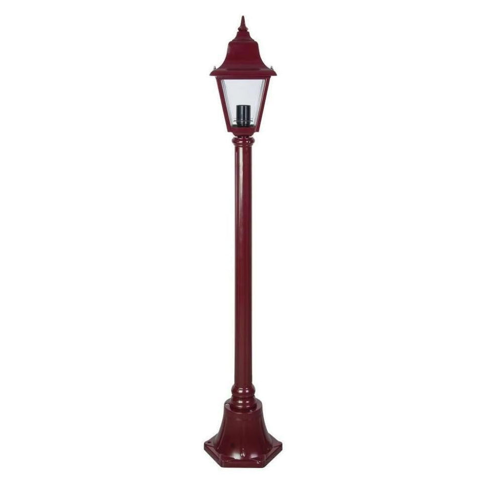 GT-234 Paris Single Head Short Post Light - Powder Coated Finish / B22 - Burgundy