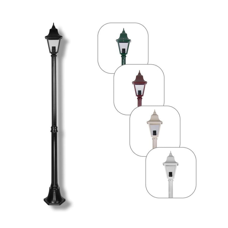 GT-236 Paris Single Head Medium Post Light - Powder Coated Finish / B22 - Beige