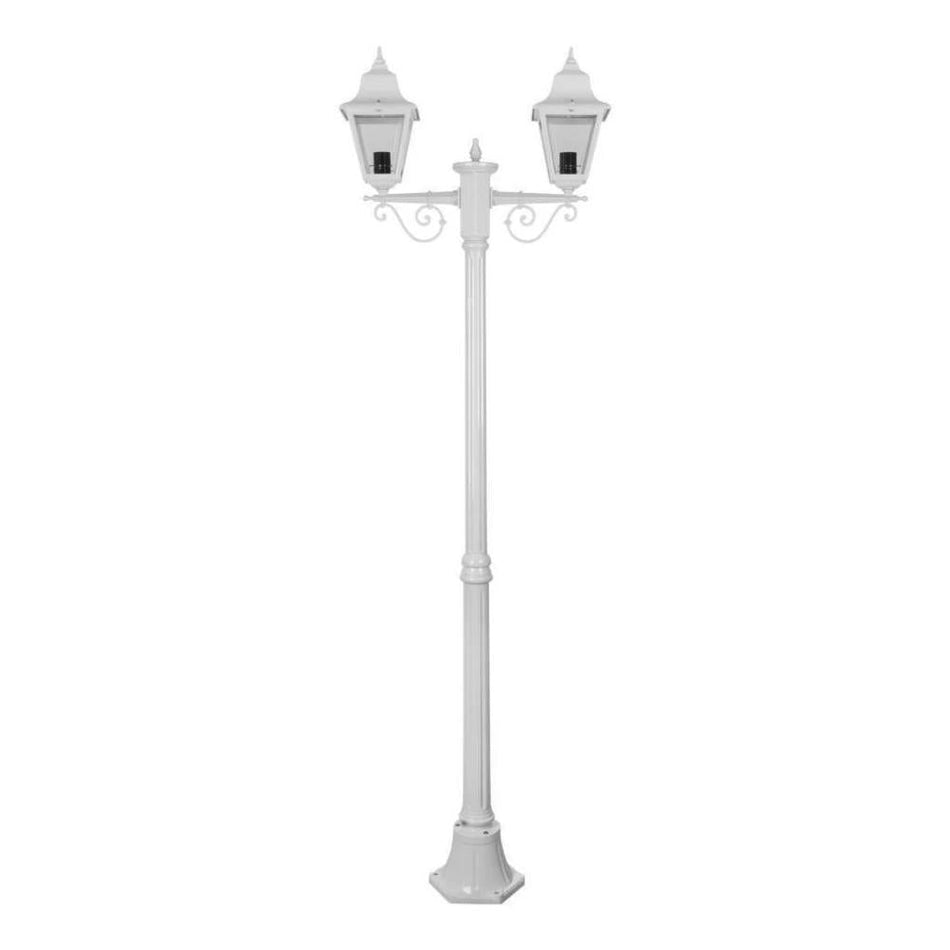 GT-237 Paris Twin Head Medium Post Light - Powder Coated Finish / B22 - White