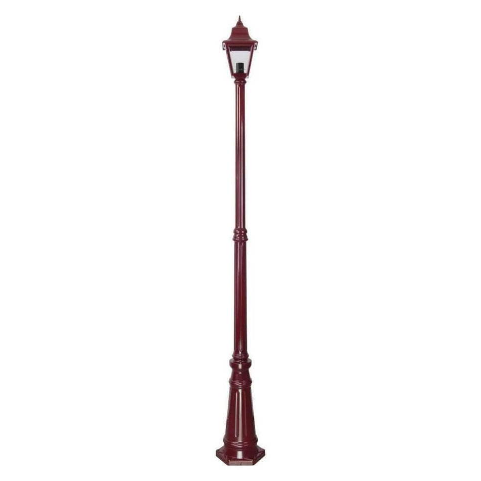 GT-238 Paris Single Head Tall Post Light - Powder Coated Finish / B22 - Burgundy