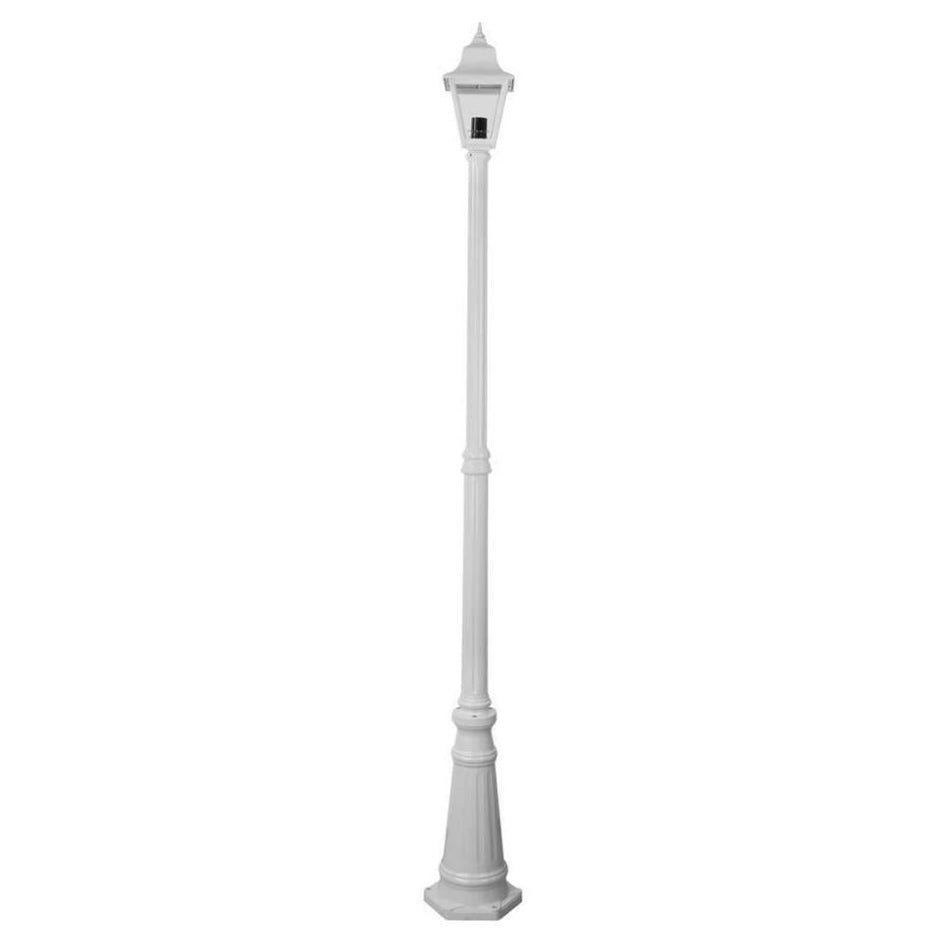 GT-238 Paris Single Head Tall Post Light - Powder Coated Finish / B22 - White