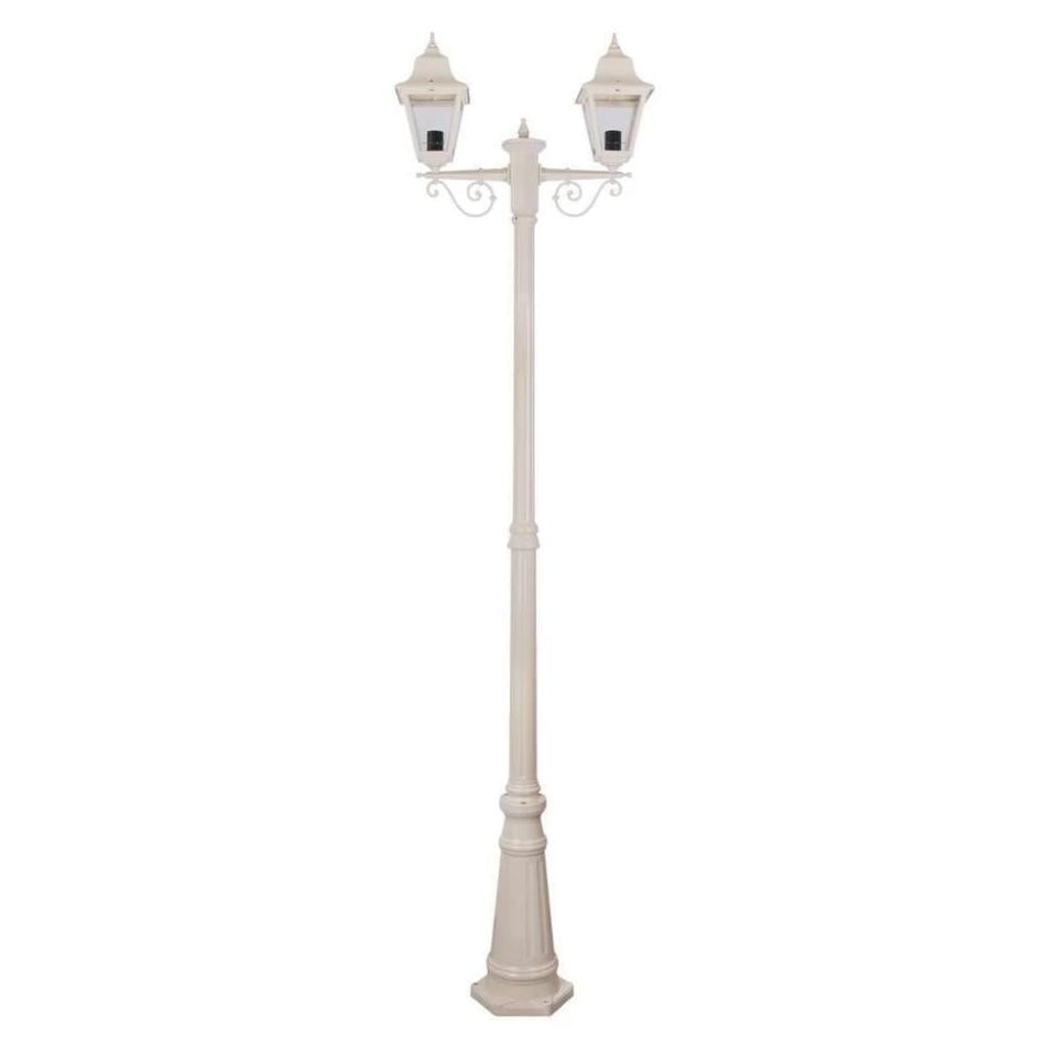GT-240 Paris Twin Head Tall Post Light - Powder Coated Finish / B22 - Beige