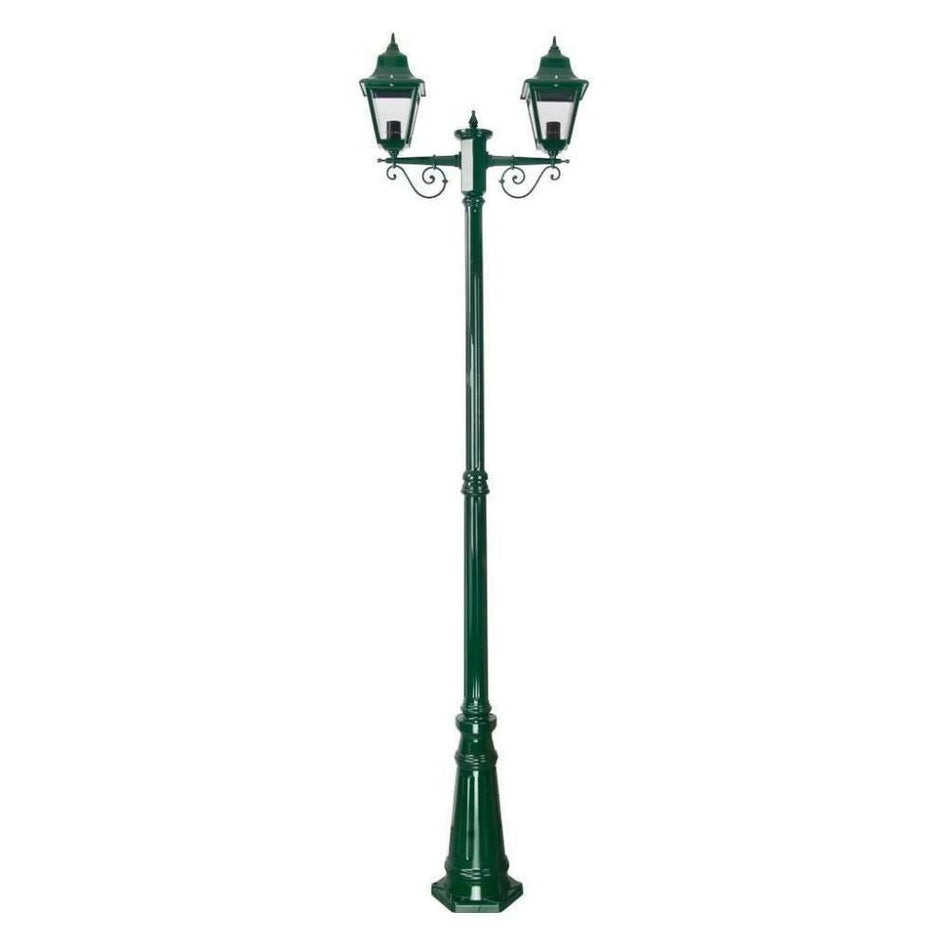 GT-240 Paris Twin Head Tall Post Light - Powder Coated Finish / B22 - Green