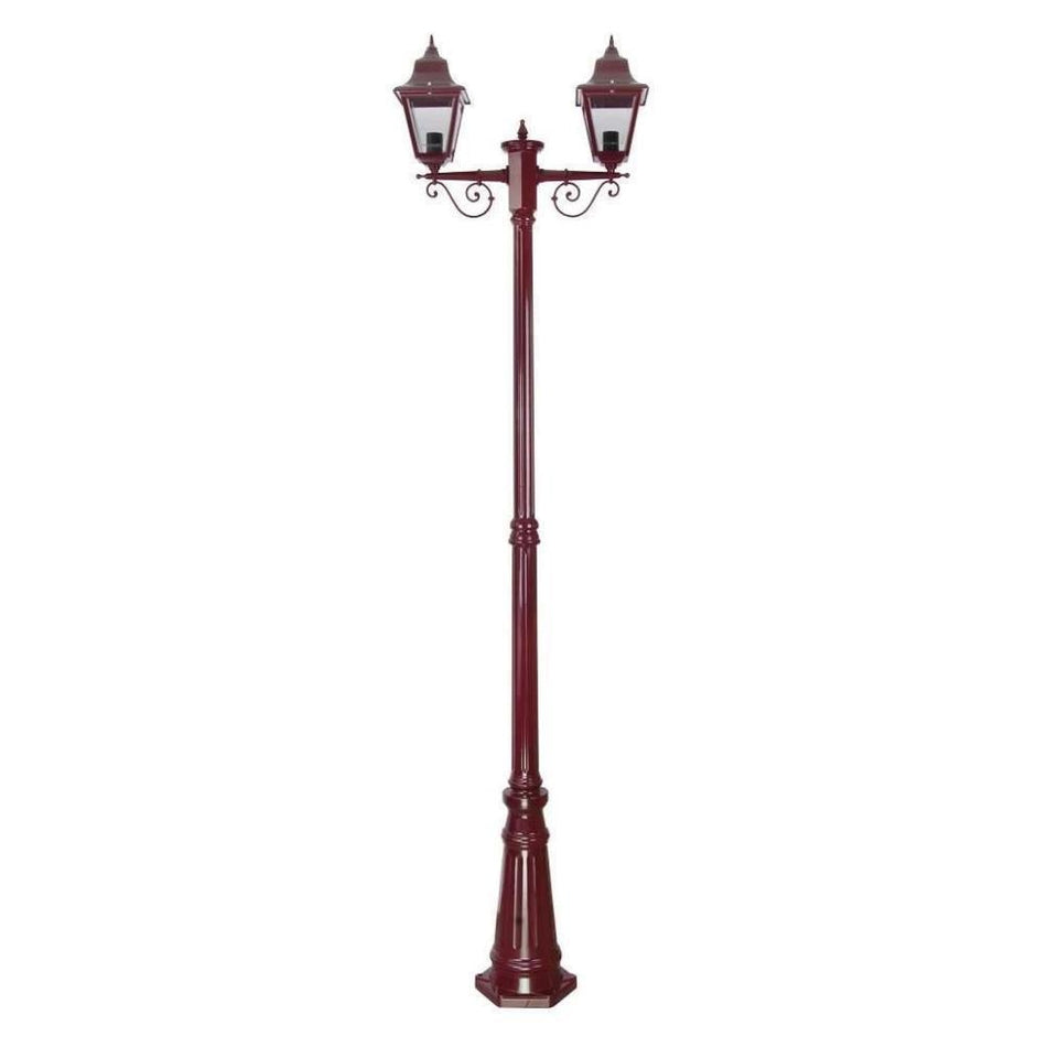 GT-240 Paris Twin Head Tall Post Light - Powder Coated Finish / B22 - Burgundy