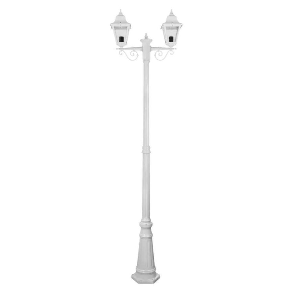 GT-240 Paris Twin Head Tall Post Light - Powder Coated Finish / B22 - White