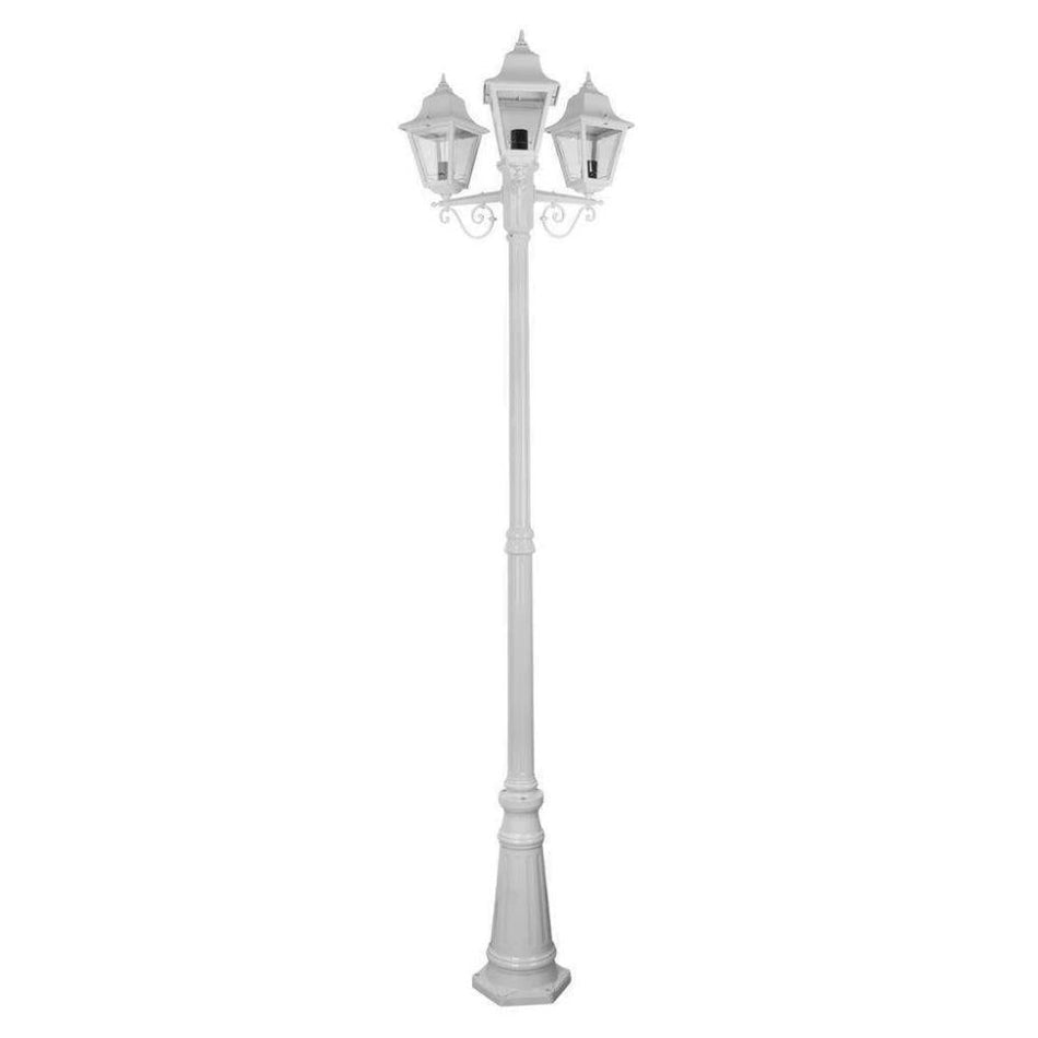 GT-242 Paris Triple Head Tall Post - Powder Coated Finish / B22 - White