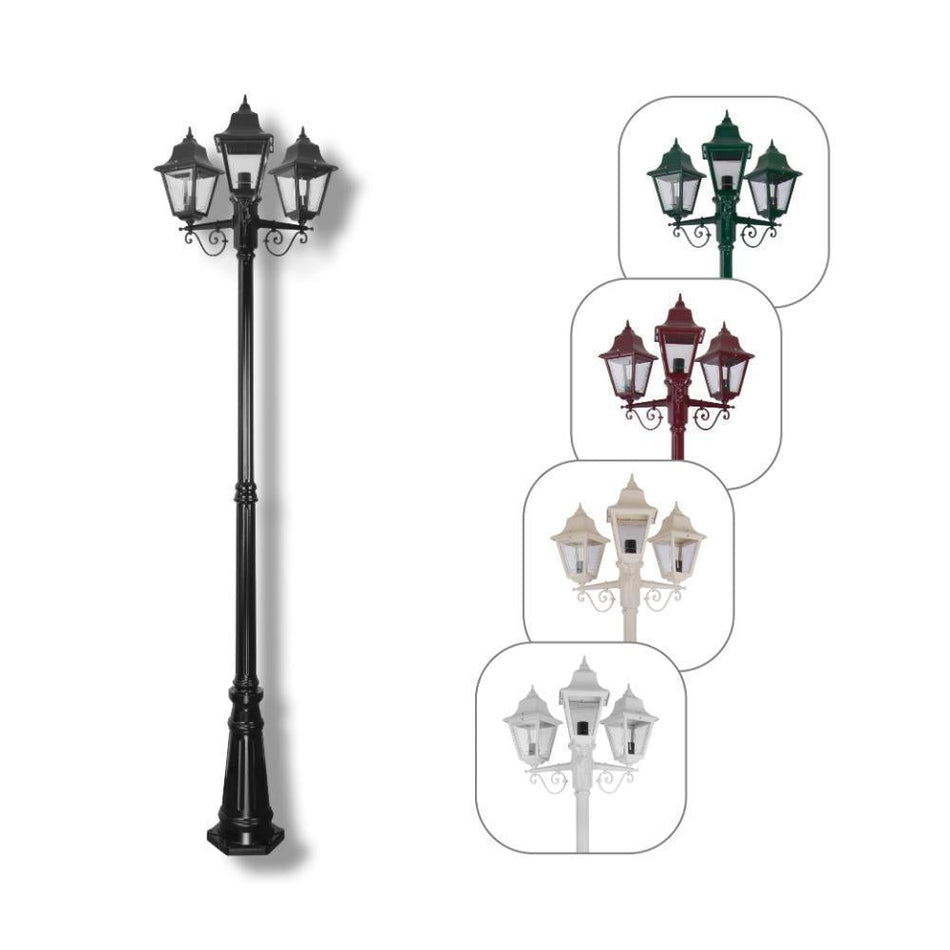 GT-242 Paris Triple Head Tall Post - Powder Coated Finish / B22 - Beige