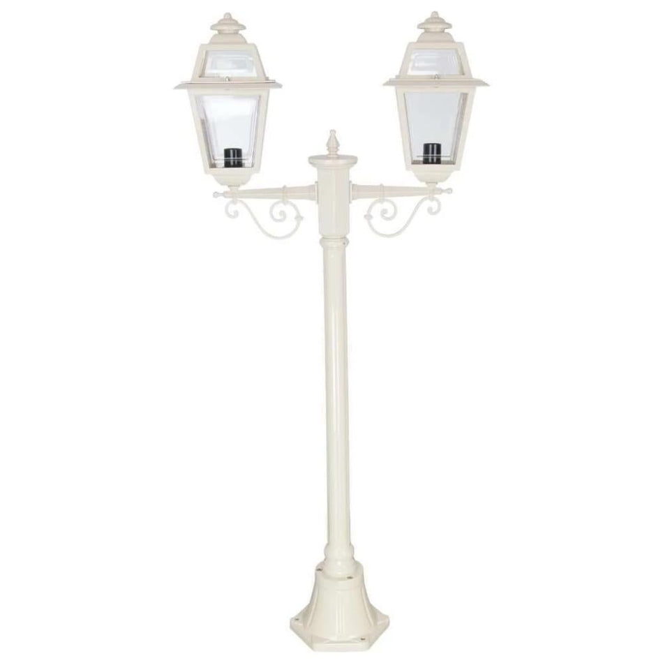 GT-275 Avignon Twin Head Short Post Light - Powder Coated Finish / B22 - Beige