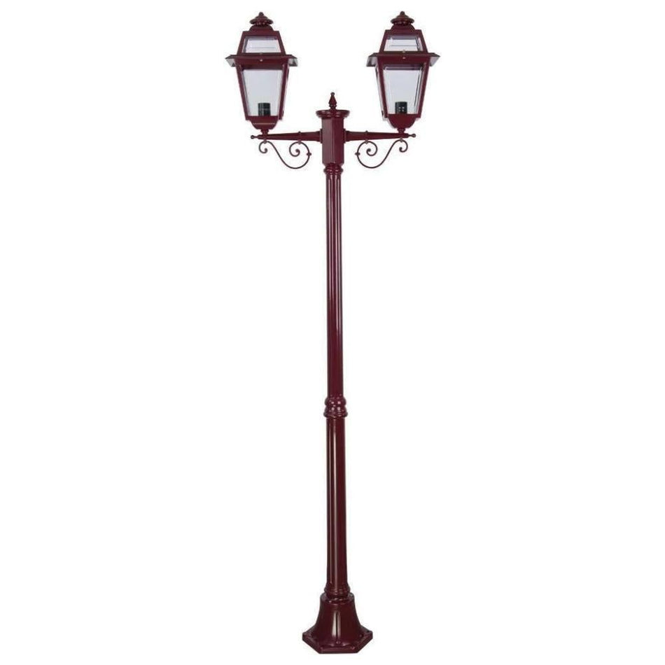 GT-277 Avignon Twin Head Medium Post Light - Powder Coated Finish / B22 - Burgundy