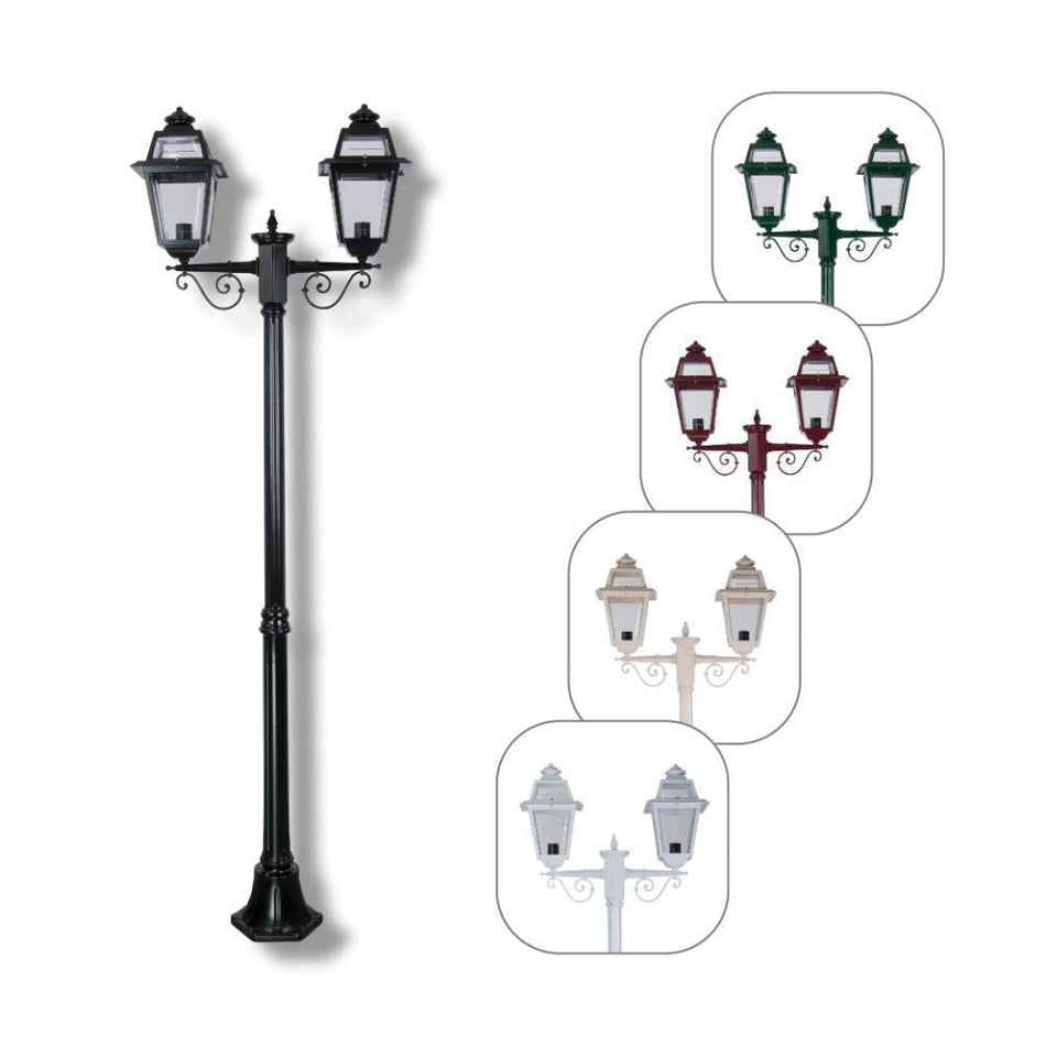 GT-277 Avignon Twin Head Medium Post Light - Powder Coated Finish / B22 - Beige