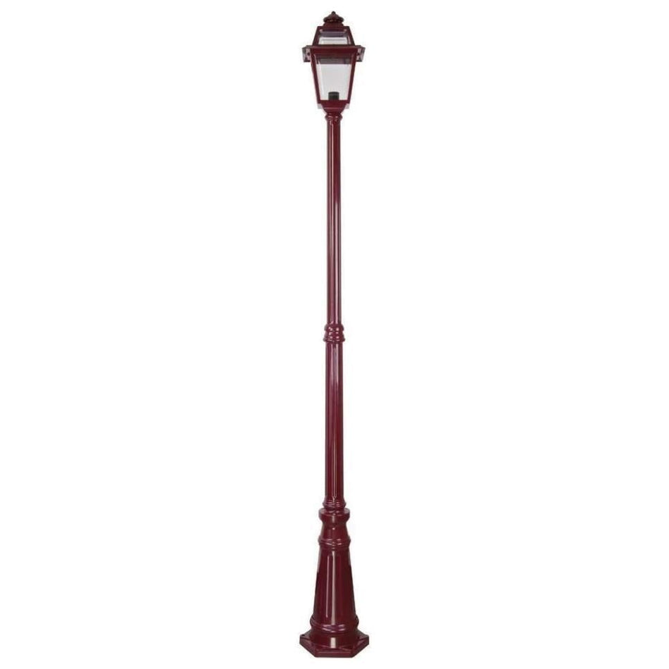 GT-278 Avignon Single Head Tall Post Light - Powder Coated Finish / B22 - Burgundy