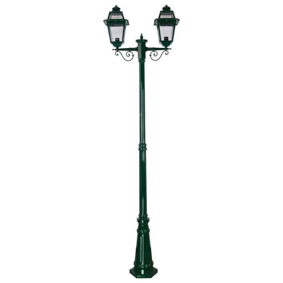 GT-280 Avignon Twin Head Tall Post Light - Powder Coated Finish / B22 - Green