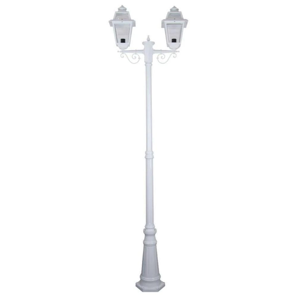 GT-280 Avignon Twin Head Tall Post Light - Powder Coated Finish / B22 - White