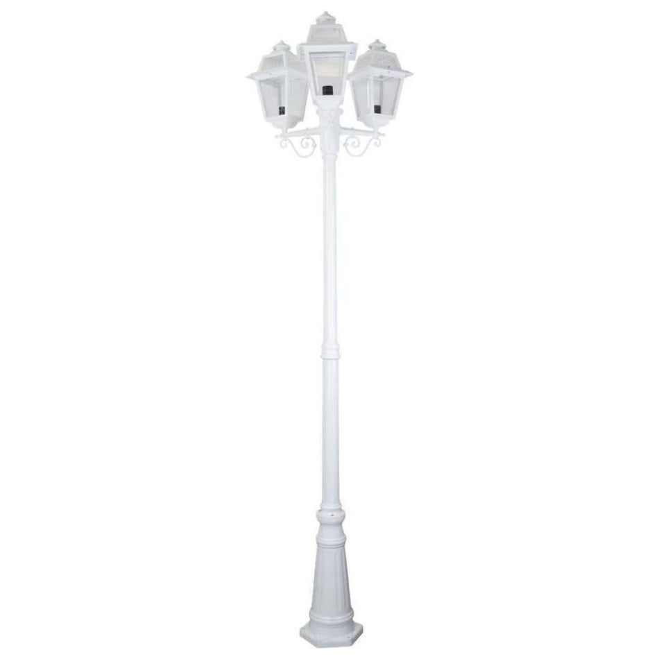 GT-282 Avignon Triple Head Tall Post Light - Powder Coated Finish / B22 - White