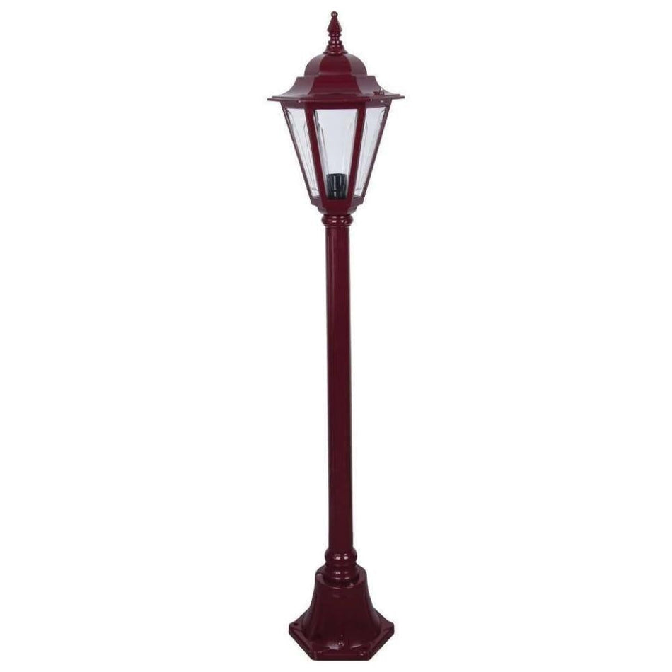 GT-424 Turin Single Head Small Post Light - Powder Coated Finish / B22 - Burgundy