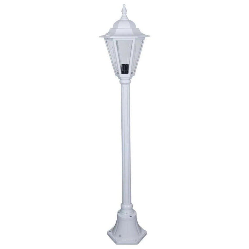 GT-424 Turin Single Head Small Post Light - Powder Coated Finish / B22 - White