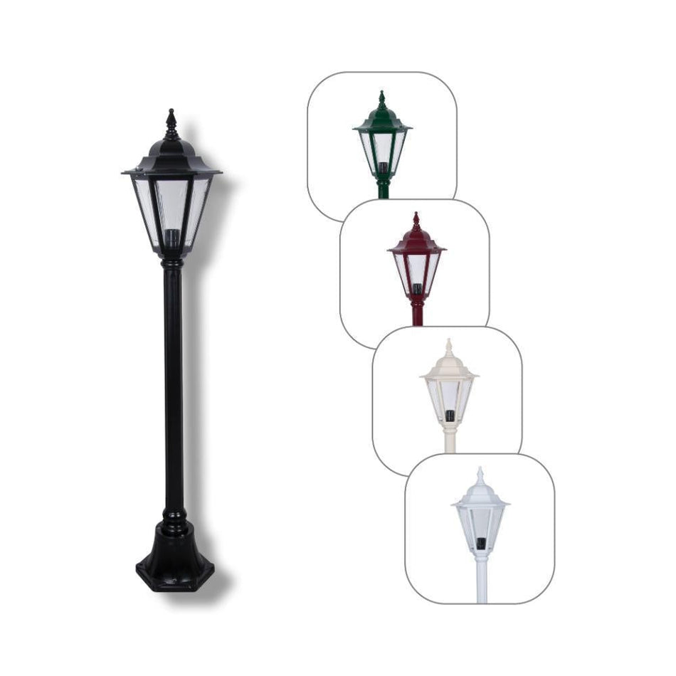 GT-424 Turin Single Head Small Post Light - Powder Coated Finish / B22 - Black